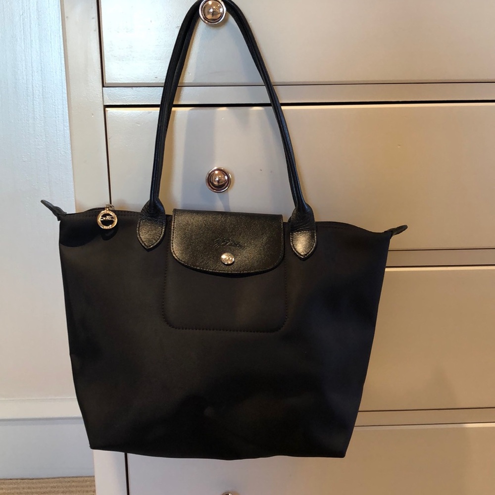 Black Longchamp Small Le Pliage Tote Bag